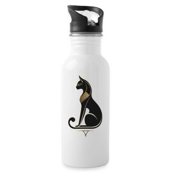Egyptian Cat - Water bottle with straw - white - Right