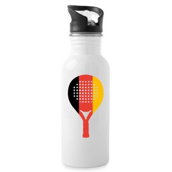 Padel-Deutschland - Trinkflasche mit integriertem Trinkhalm - Weiß - Rechts
