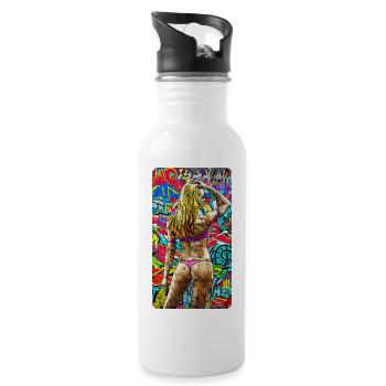 T-shirt Urban Venus - Gourde avec paille intégrée - blanc - Droite