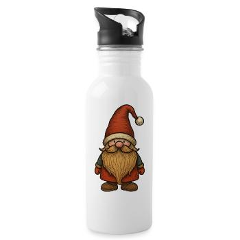Weihnachtself - Frohe Weihnachten - Trinkflasche mit integriertem Trinkhalm - Weiß - Rechts