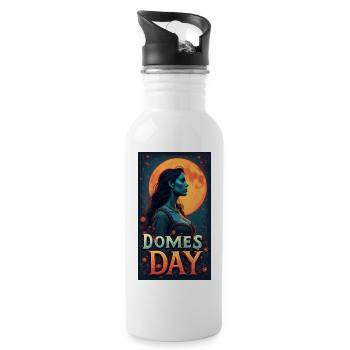 Moonlit Night Domes Day Portrait - Water bottle with straw - white - Right