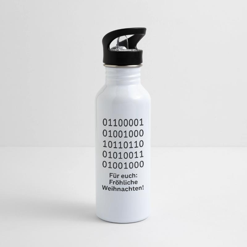 Trinkflasche mit integriertem Trinkhalm