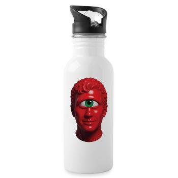 CYCLOP MAN – nette Leute - Trinkflasche mit integriertem Trinkhalm - Weiß - Rechts
