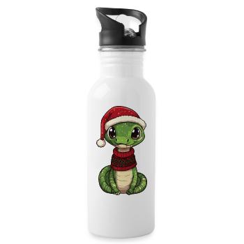 Noël de Noël Cobra Serpent - Gourde avec paille intégrée - blanc - Droite
