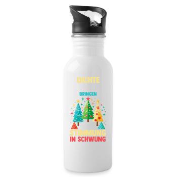 Weihnachtsmann Fichten Weihnachtsbaum Weihnachten - Trinkflasche mit integriertem Trinkhalm - Weiß - Rechts