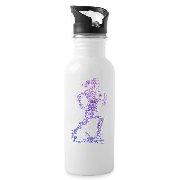 Ein Must Have für echte Rennen - Trinkflasche mit integriertem Trinkhalm - Weiß - Rechts
