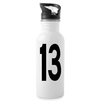 13 Noir - Gourde avec paille intégrée - blanc - Droite