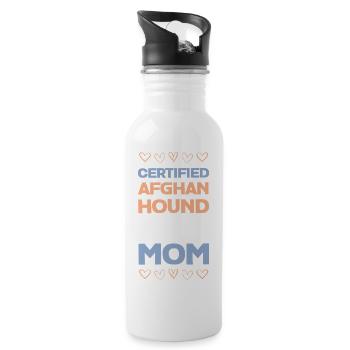 Zertifizierte Afghan Hound Mom - Trinkflasche mit integriertem Trinkhalm - Weiß - Rechts