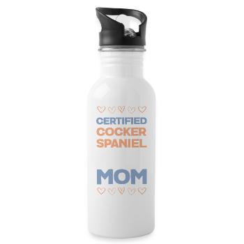 Maman Cocker Spaniel certifiée - Gourde avec paille intégrée - blanc - Droite