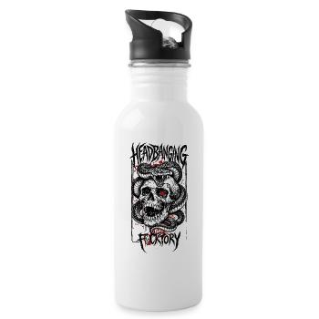 calavera_serpiente - Trinkflasche mit integriertem Trinkhalm - Weiß - Rechts