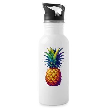 Pineapple - Water bottle with straw - white - Right