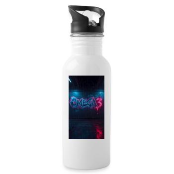 Graffiti néon Omega3 - Gourde avec paille intégrée - blanc - Droite