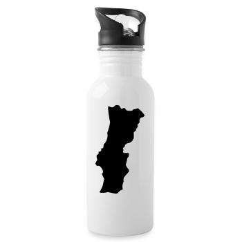 Portugal - Trinkflasche mit integriertem Trinkhalm - Weiß - Rechts