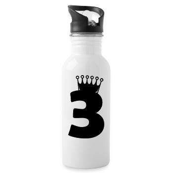 3_krone - Trinkflasche mit integriertem Trinkhalm - Weiß - Rechts