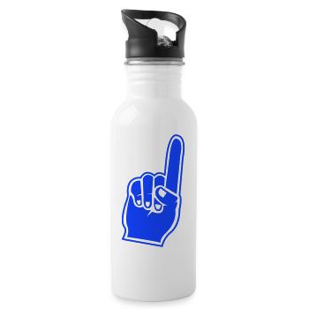 Fan Hand Zeigefinger Icon - Trinkflasche mit integriertem Trinkhalm - Weiß - Rechts