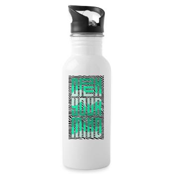 Open Your Mind - Water bottle with straw - white - Right