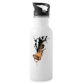 Brennender Schnuller - Trinkflasche mit integriertem Trinkhalm - Weiß - Rechts