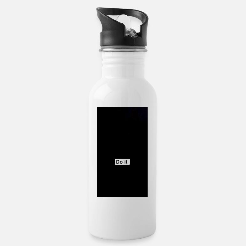 Do It Minimal Black - Trinkflasche mit integriertem Trinkhalm - Weiß