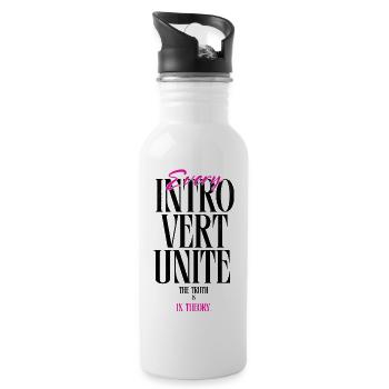 Introvert Unite - Water bottle with straw - white - Right