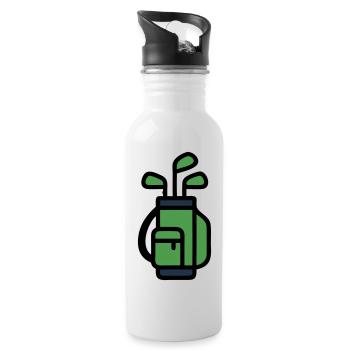 Golf Bag Golf Bag Golfer Golf Club Tournament - Water bottle with straw - white - Right