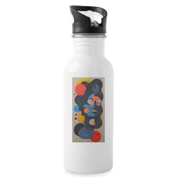 Motifs géométriques abstraits dans le design artistique - Gourde avec paille intégrée - blanc - Droite