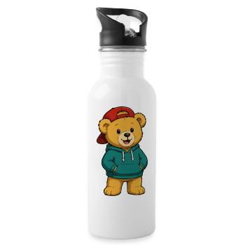 Casquette à capuche Teddy Streetwear - Gourde avec paille intégrée - blanc - Droite