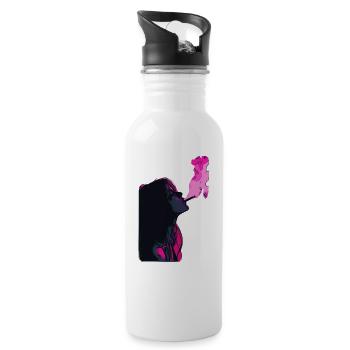Neon Dino Smoke – Ambiances Pop Art T-Rex - Gourde avec paille intégrée - blanc - Droite