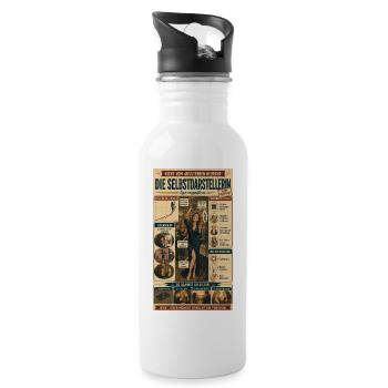 Die Selbstdarstellerin – Ego vor Kamera - Trinkflasche mit integriertem Trinkhalm - Weiß - Rechts