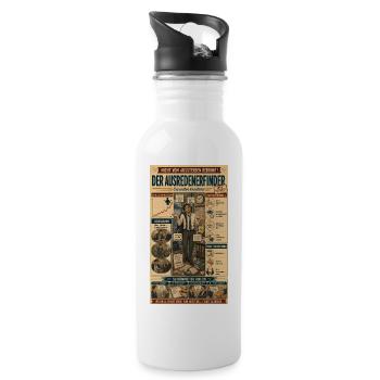 Der Ausredenerfinder – kreativ unzuständig - Trinkflasche mit integriertem Trinkhalm - Weiß - Rechts