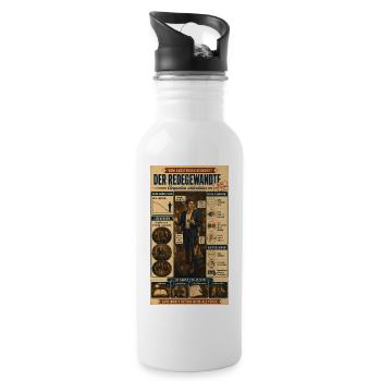Der Redegewandte – gute Worte öffnen Türen   - Trinkflasche mit integriertem Trinkhalm - Weiß - Rechts