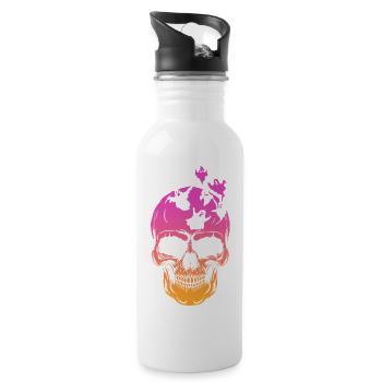 Halloween Ghost Halloween Skull Ghost - Trinkflasche mit integriertem Trinkhalm - Weiß - Rechts