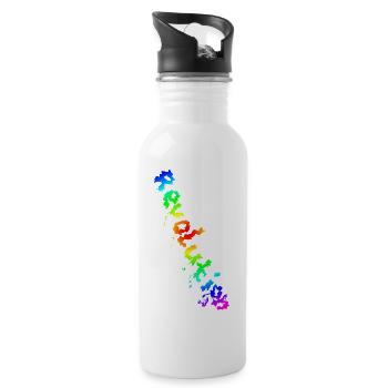 REVOLUTION (Regenbogen) - Trinkflasche mit integriertem Trinkhalm - Weiß - Rechts