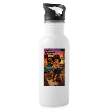 Penelope Pinup Road 66 Vintage 50er - Chibi Kek-In - Trinkflasche mit integriertem Trinkhalm - Weiß - Rechts