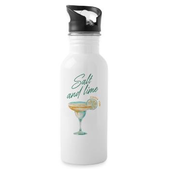Salz Limette Fiesta - Trinkflasche mit integriertem Trinkhalm - Weiß - Rechts