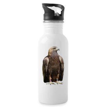 Vogeltier Greifvogel Krallen Falkner Beizjagd - Trinkflasche mit integriertem Trinkhalm - Weiß - Rechts