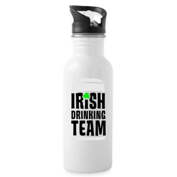 irish drinking team - Trinkflasche mit integriertem Trinkhalm - Weiß - Rechts