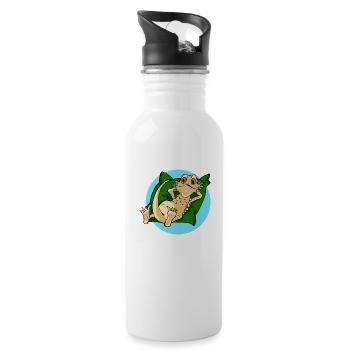 Bearded dragon cool on pillow reptile reptile - Water bottle with straw - white - Right