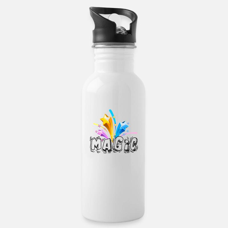 Magic - Trinkflasche mit integriertem Trinkhalm - Weiß