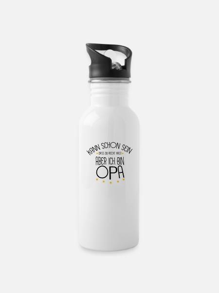 Opa - Trinkflasche mit integriertem Trinkhalm - Weiß