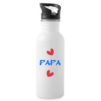 FATHER's DAY. HAPPY BIRTHDAY DAD. DAD. HAPPY BIRTHDAY - Water bottle with straw - white - Right