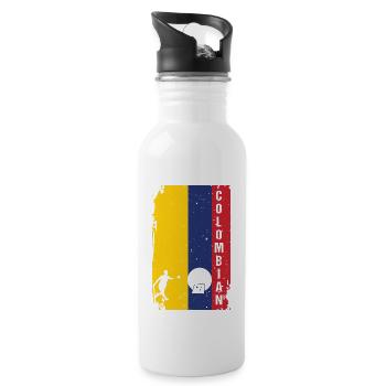 Kolumbien Tejo Nationalmannschaft Championship - Trinkflasche mit integriertem Trinkhalm - Weiß - Rechts