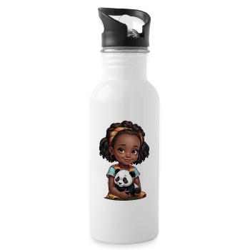 Idée Cadeau Panda Enfant - Gourde avec paille intégrée - blanc - Droite
