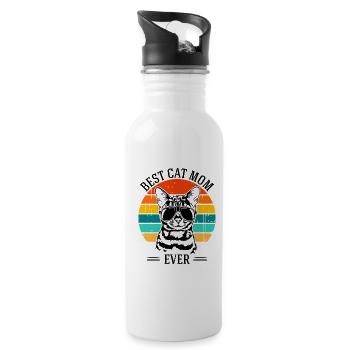 Best Cat Mom Ever Bengal Cat Cats Wilsigns - Water bottle with straw - white - Right