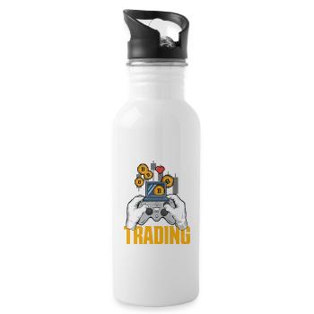 Cryptocurrency Rewards Gaming Blockchain Gamer - Water bottle with straw - white - Right