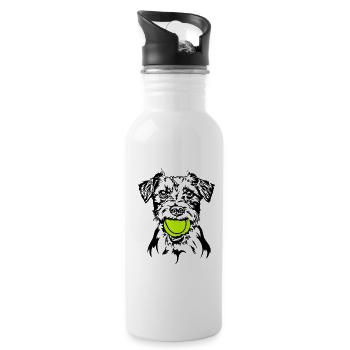 Jack Russell Terrier Ball Ball Junkie Dog Wilsigns - Gourde avec paille intégrée - blanc - Droite