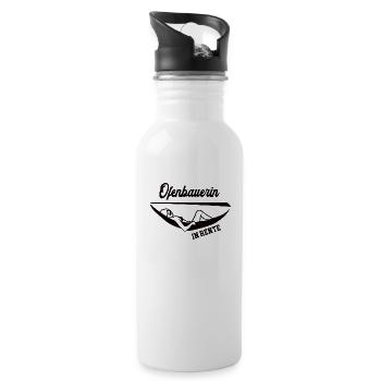 Ofenbauerin in Rente Rentenbeginn Ofenbauer Frauen - Trinkflasche mit integriertem Trinkhalm - Weiß - Rechts