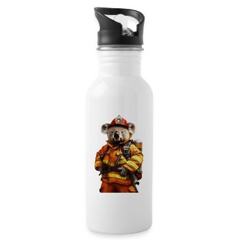 Koala - Trinkflasche mit integriertem Trinkhalm - Weiß - Rechts