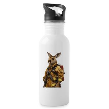 Känguru - Trinkflasche mit integriertem Trinkhalm - Weiß - Rechts