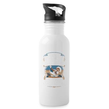 Auerhahn - Trinkflasche mit integriertem Trinkhalm - Weiß - Rechts