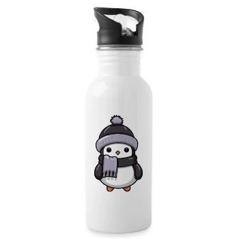 Penguin Winter Animal Baby Comic - Water bottle with straw - white - Right